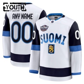 Finland Hockeydrakt Custom 4 Nations Face Off 2025 Fanatics Premium Hvit - Barn